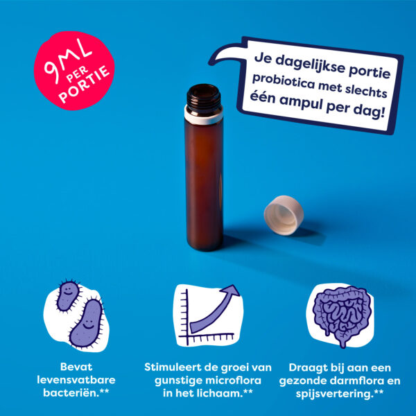 Probiotica Ampullen, je dagelijkse portie probiotica met slechts een ampul per dag!