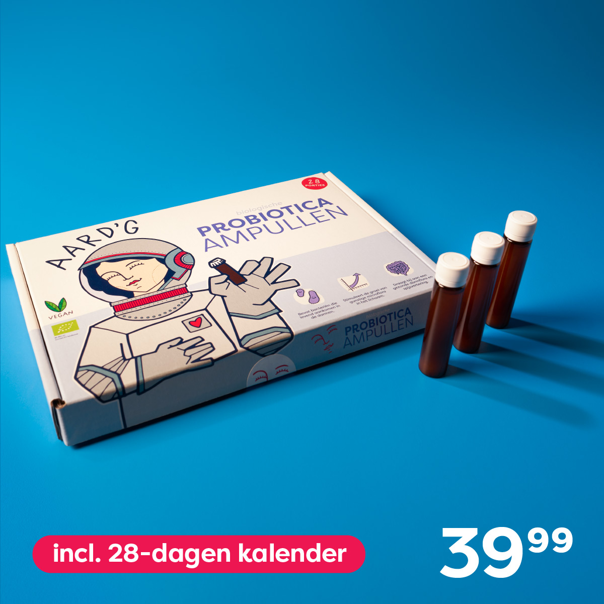 Probiotica Ampullen Challenge (28x9ml) + gratis 28-dagen kalender, prijs: 39,99 euro